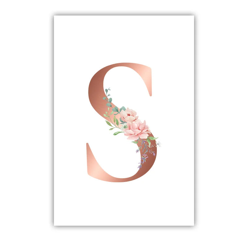 Custom Name Nursery Wall Art | Pink Wildflowers Canvas Print