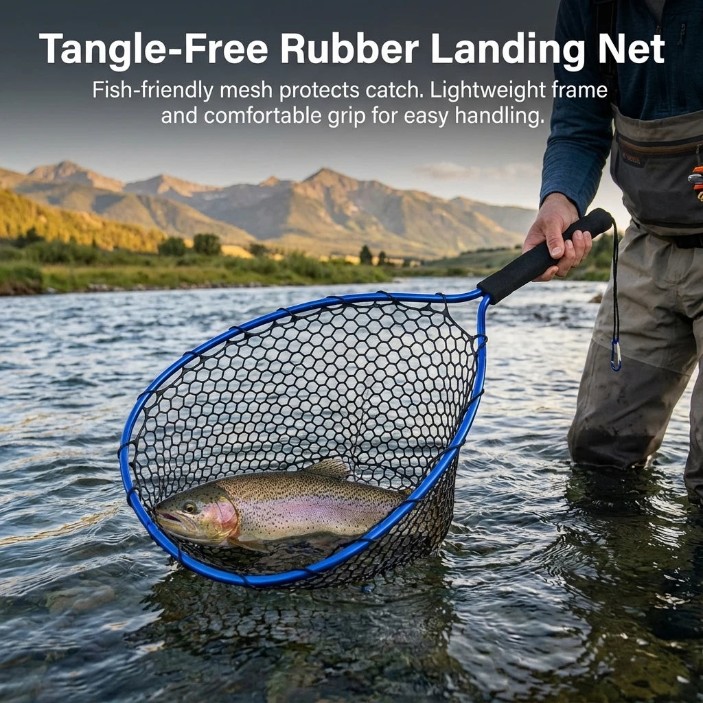 Aluminum Alloy Fishing Net With Silicone Mesh For Shrimp Raft Fishing Portable Foldable Design 37x31cm Peaceful Pleasures Health and Wellness
