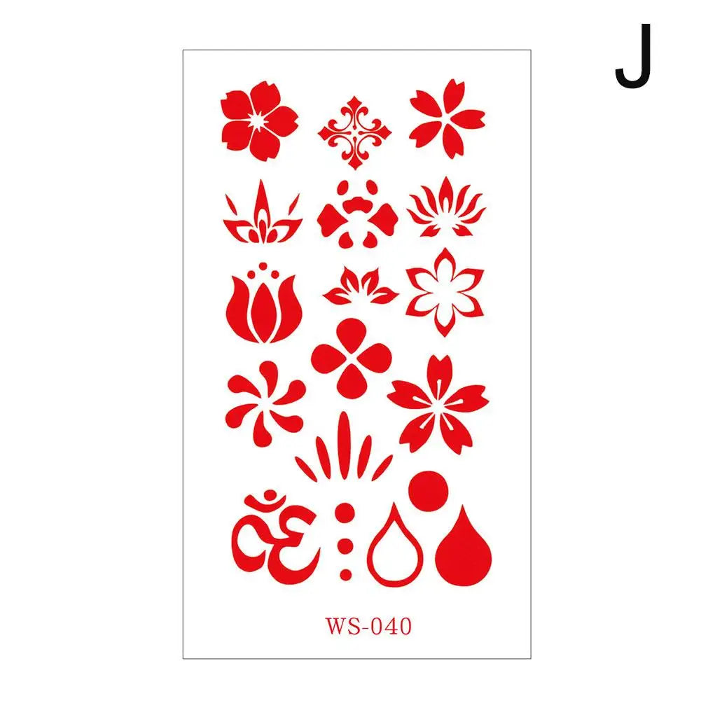 Chinese Ancient Style Forehead Temporary Tattoo Stickers | 15 Designs