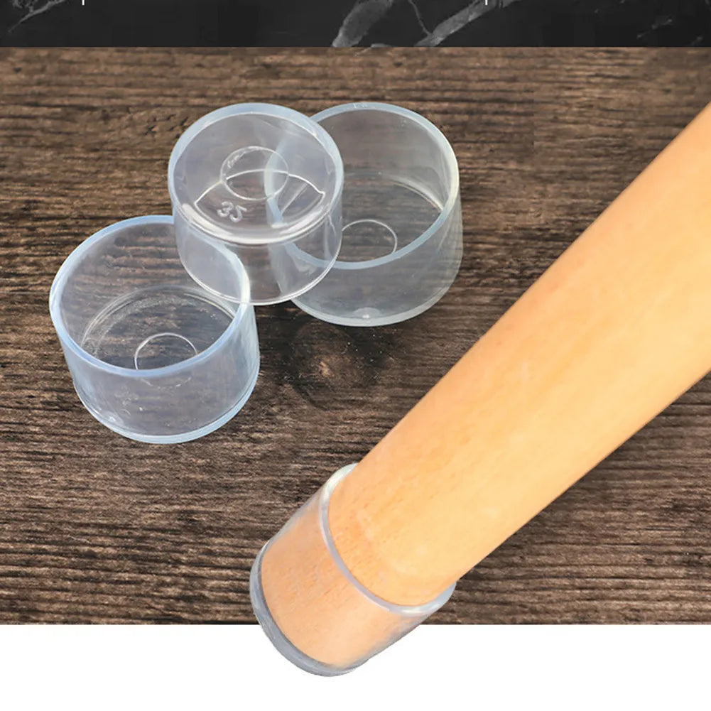 Furniture Leg Foot Protector Transparent White PVC Wear-resistant Cap