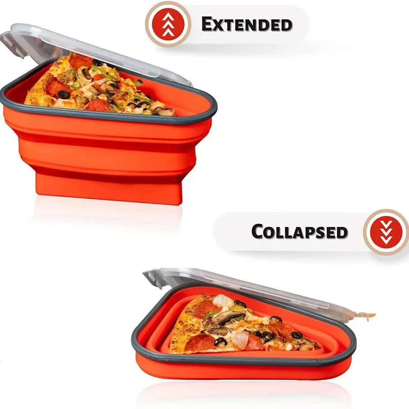 【Food Grade】Triangular Pizza Packaging Box Set | Collapsible Silicone Container with 5 Free Stackable Trays Peaceful Pleasures Health and Wellness