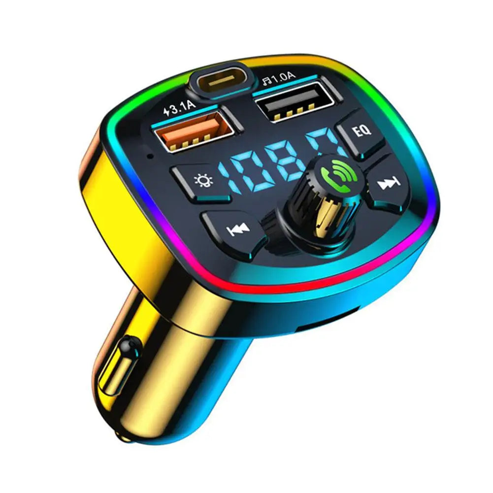 7 in 1 Fast Car FM Transmitters Charging Bluetooth Receiver PD 20W QC 3.0 MP3 Player USB Flash Drive Memory Cards 128G RGB Light Peaceful Pleasures Health and Wellness