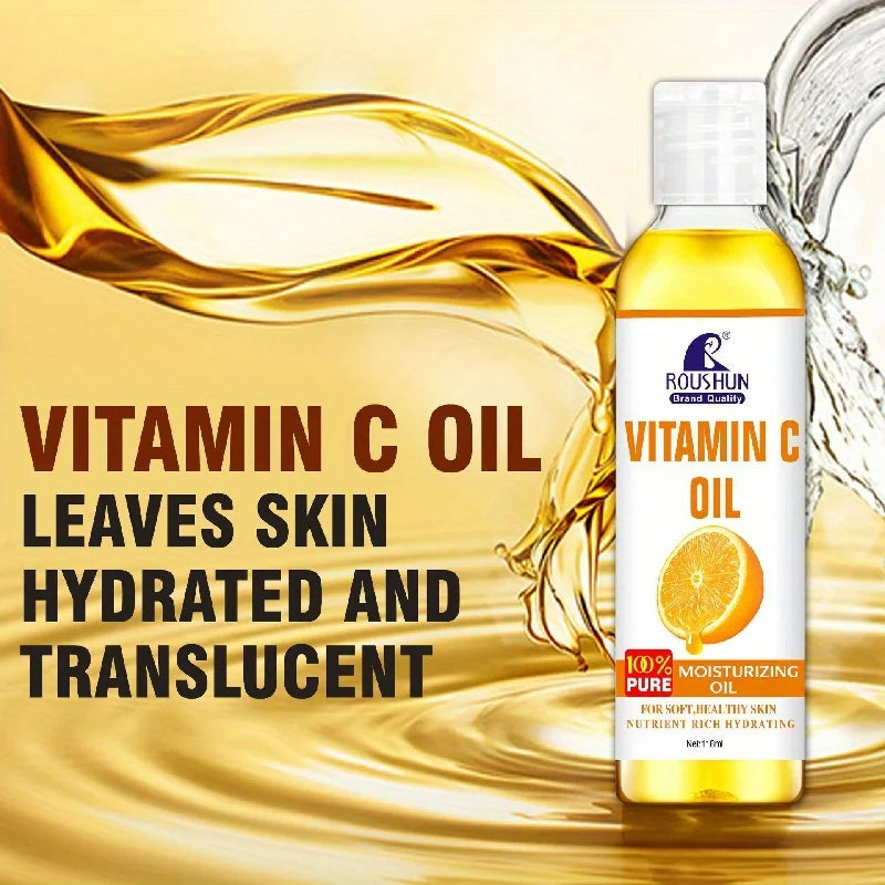 ROUSHUN Vitamin C Oil Smooth Vitamin C Body Oil Skin Care Essential Oil 118ML Peaceful Pleasures Health and Wellness