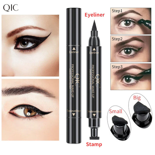 QIC 2-in-1 Stamp Eyeliner Pen – Cat Eye Waterproof Quick Dry Stamp Eyeliner Pen Oasis Select