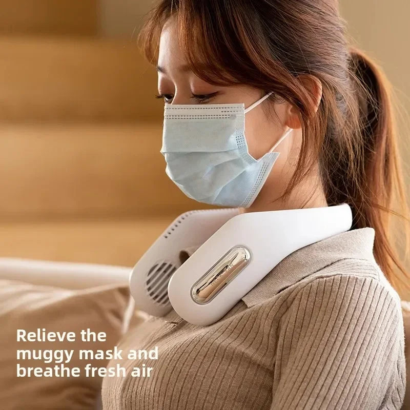 URGGU Portable Leafless Neck Fan – USB Rechargeable & Lightweight