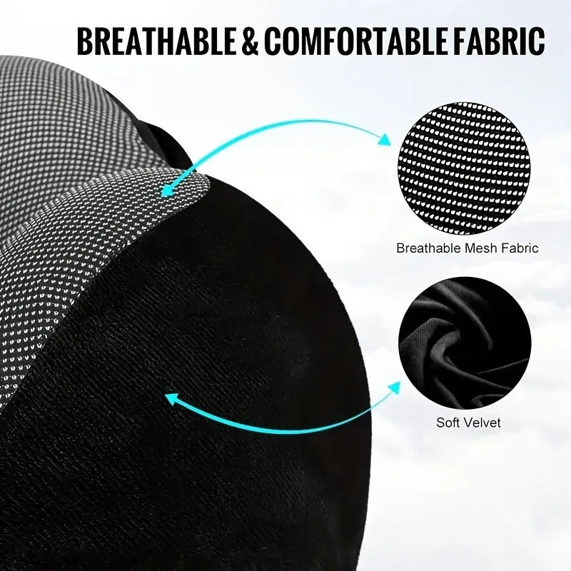 Memory Foam Hooded U-Shaped Travel Pillow with Detachable Cover Portable Neck Support for Airplane Office Nap Car and Home Use Peaceful Pleasures Health and Wellness