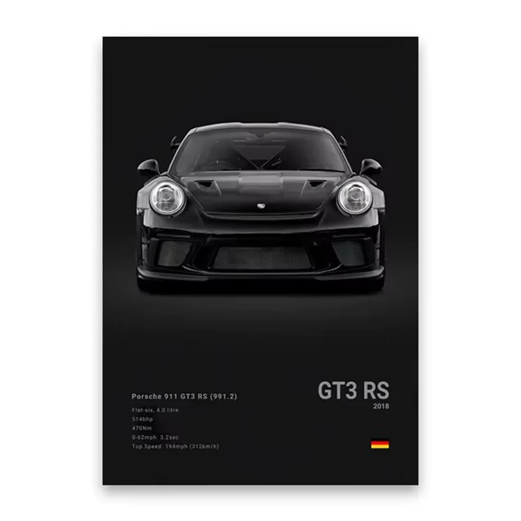 Famous Cars 918 GT3 G63 STO SLS Canvas Wall Art Print Poster Modern Home Decor Unframed Birthday Gift for Car Enthusiasts Peaceful Pleasures Health and Wellness Style 8 20x30cm