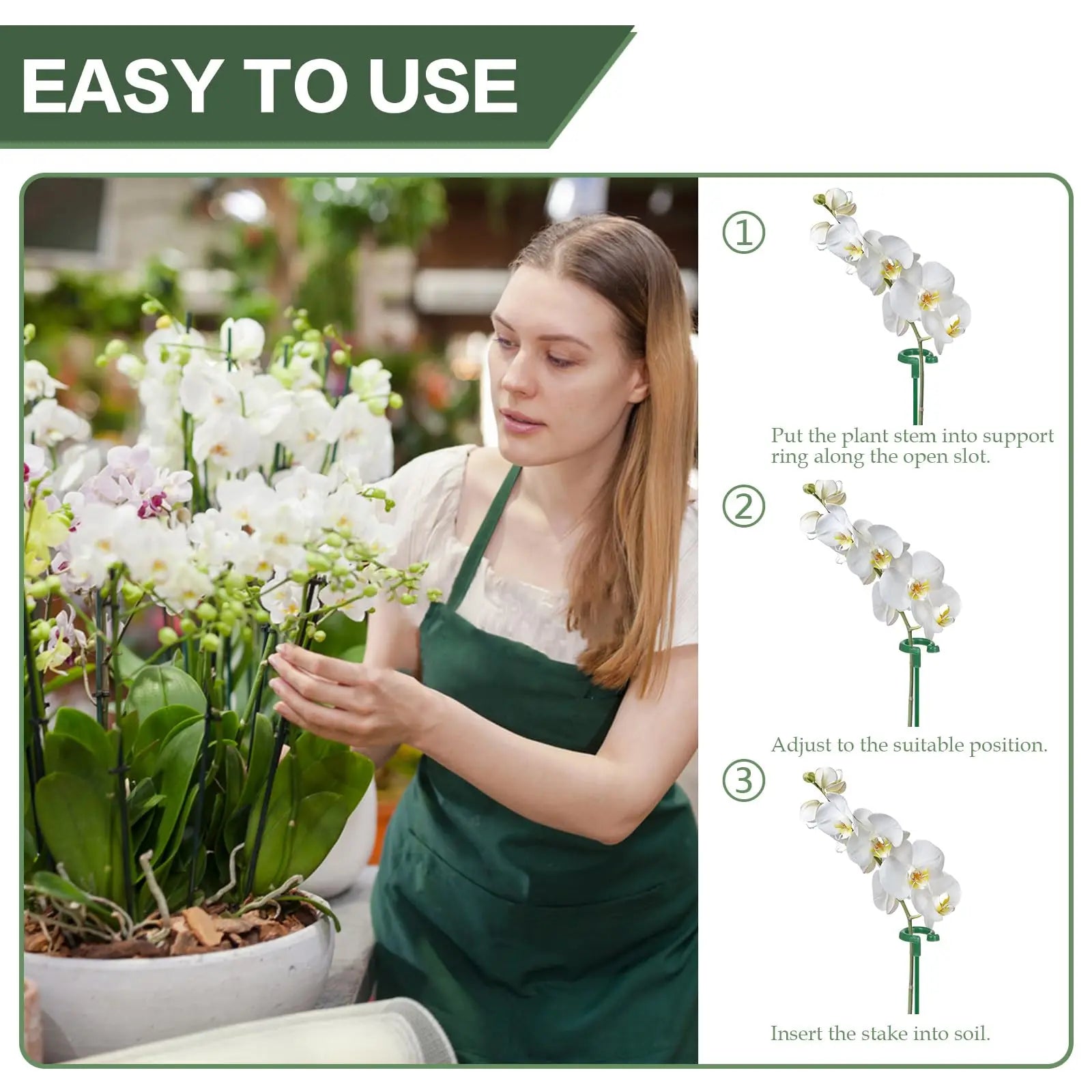 5/10PCS Plant Supports Stand Butterflies Orchid Flower Potted Fixing Rods Reusable Vegetable Protection Fixing Tool Gardening Su Peaceful Pleasures Health and Wellness