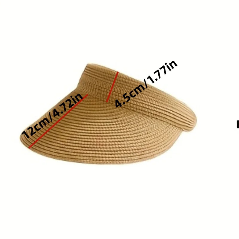 1/2 Piece Set with Random Color Delivery, Summer Straw Sun Hat, Beach Hat with Large Brim, Uv Protection, Rollable Ponytail Travel Sun Hat Peaceful Pleasures Health and Wellness