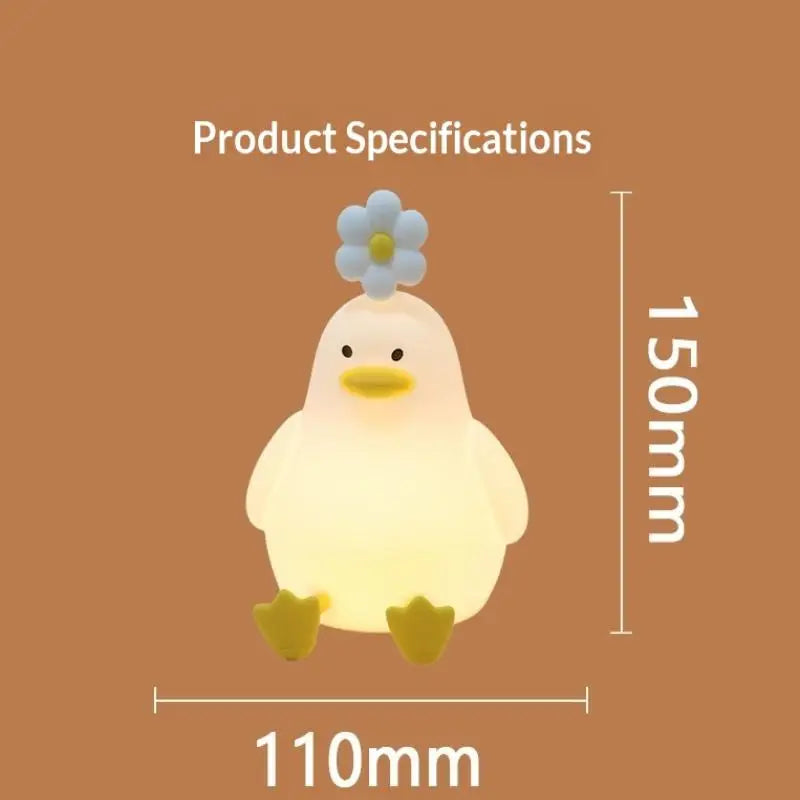 Cute Duck LED Night Light | USB Rechargeable Silicone Lamp LED Night Light Peaceful Pleasures Health and Wellness