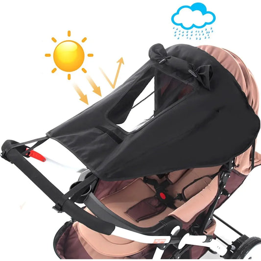 Baby Stroller Sun Shade UPF 50+ Canopy Cover & Mesh Window Stroller Sun Canopy Peaceful Pleasures Health and Wellness