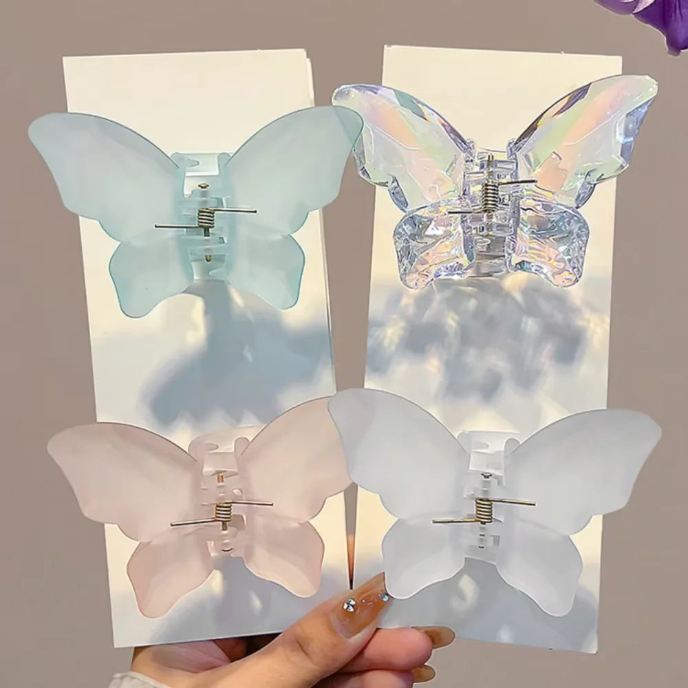 Butterfly Claw Clip for Women At The Back of The Head Super Fairy Medium-sized Shark Clip New Early Spring Hair Clips Headwear Peaceful Pleasures Health and Wellness 4pcs