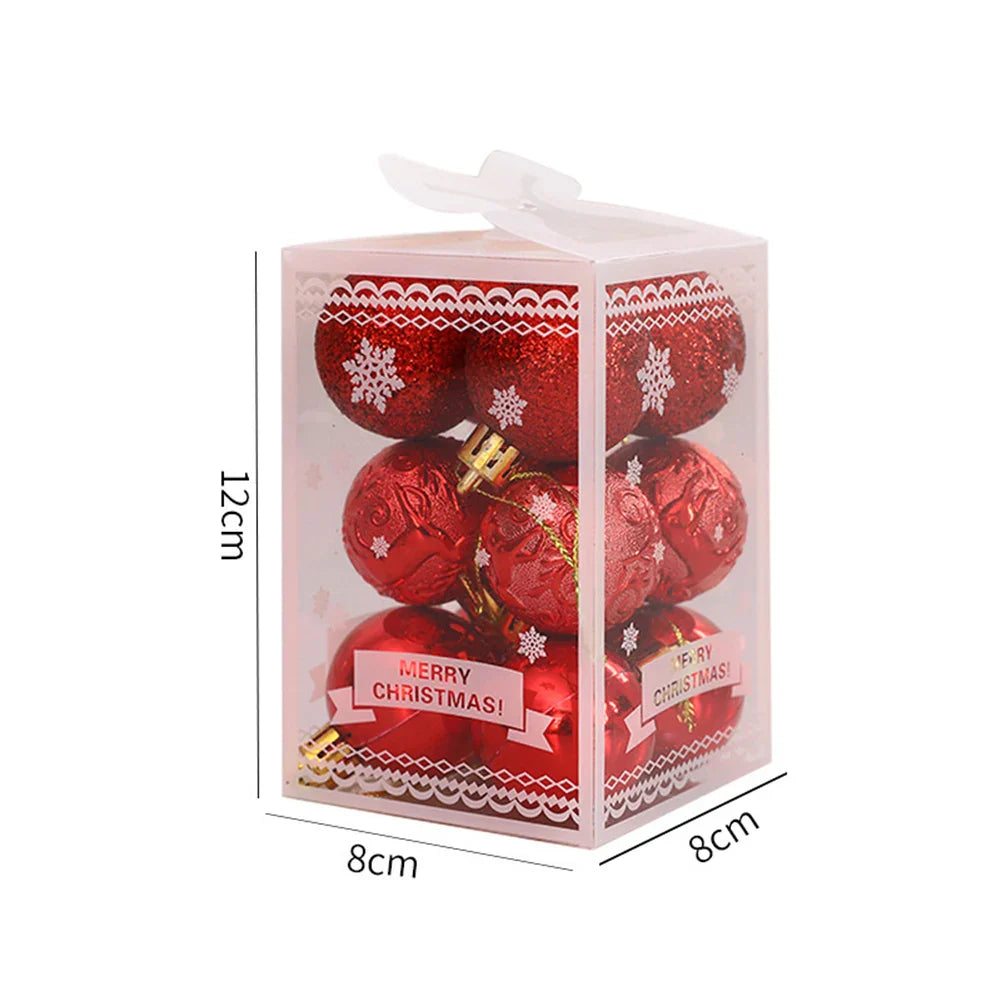 Christmas Ball Ornaments 12 Pack – 4cm Shatterproof Baubles
