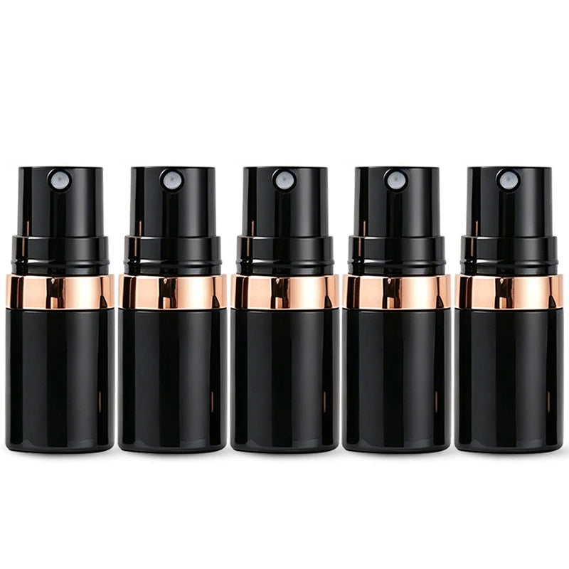 Plastic Pump Bottle Vacuum Pump Bottle Travel Bottling Container Black Lightproof Airless Spray Bottle Lotion 15ml 30ml 50ml Peaceful Pleasures Health and Wellness A-Spray-5ml-5pcs