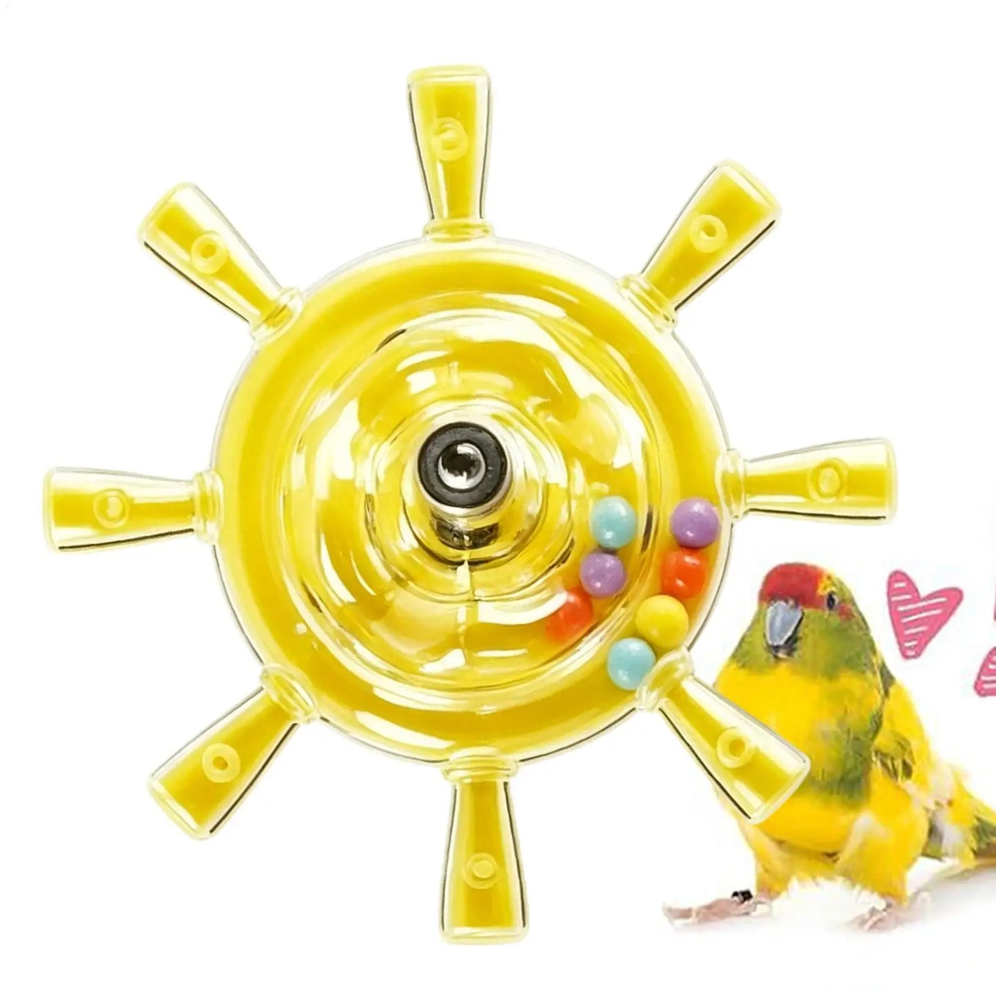 Interactive Rotating Windmill Bird Cage Toy for Parrots