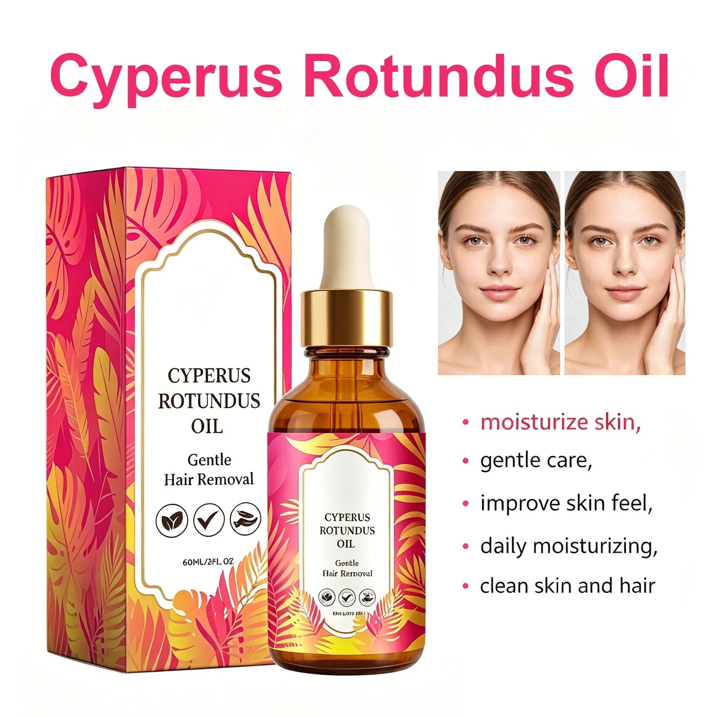 Cyperus Rotundus Hair Inhibitor Oil – 60ml Skin Smoothing Oil
