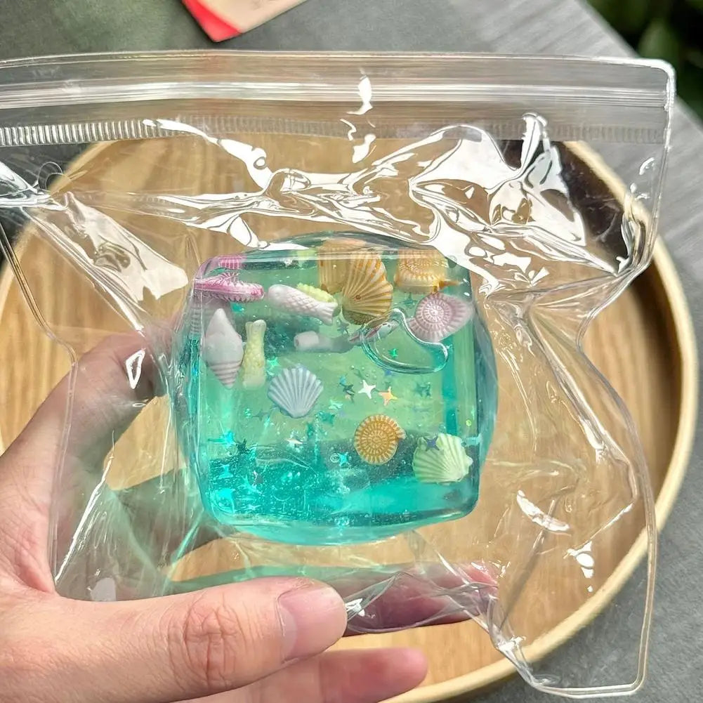 Ocean Cube Squishy Fidget Toy – Sea Shell Sensory Cube