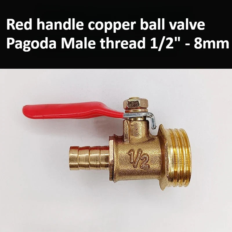 Brass Pagoda Ball Valve – Threaded 6–12mm Water Oil Gas Fuel