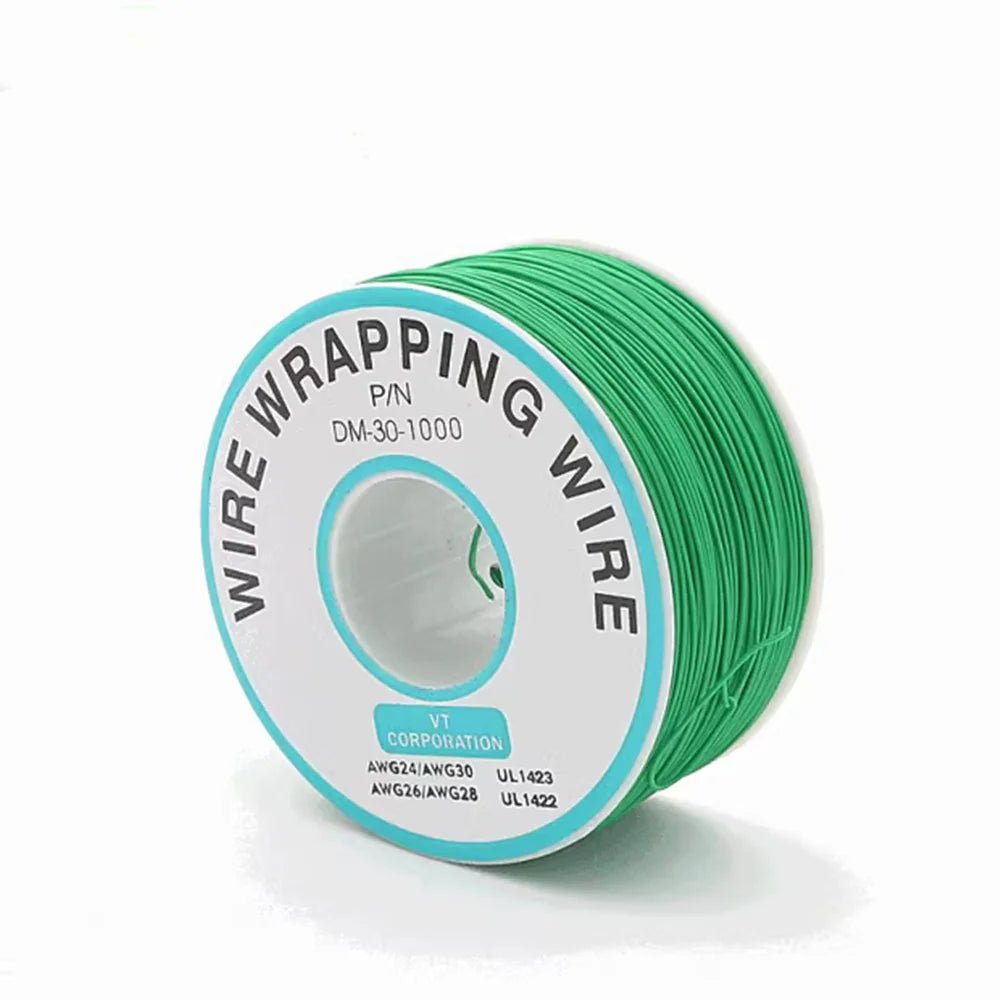250 Meters AWG30 Wrapping Wire Single Strand Copper Cable Ok Wire Electrical Wire for Laptop Motherboard PCB Solder Peaceful Pleasures Health and Wellness Green