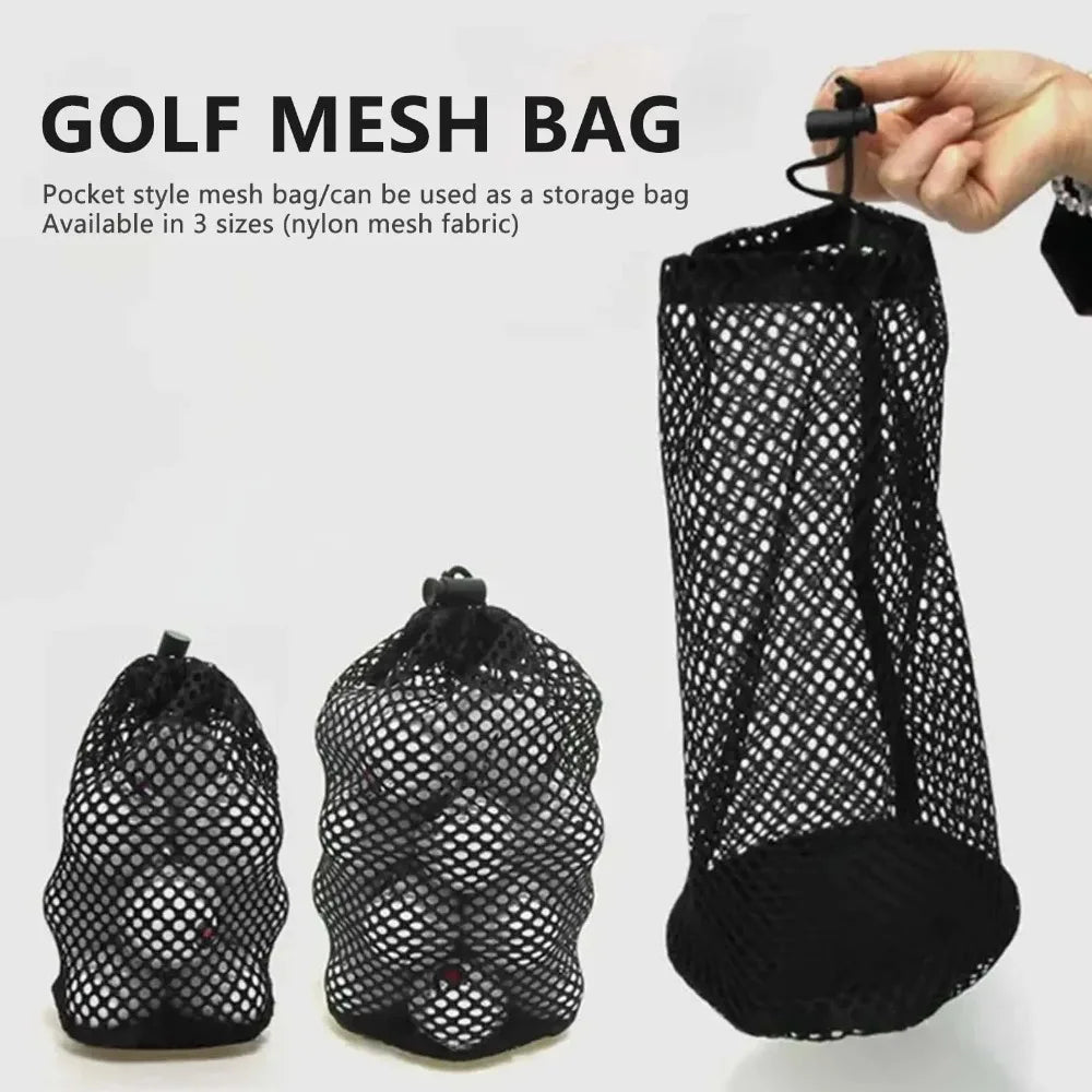 Nylon Mesh Golf Ball Drawstring Bag – 12/24/48 Ball Pouch