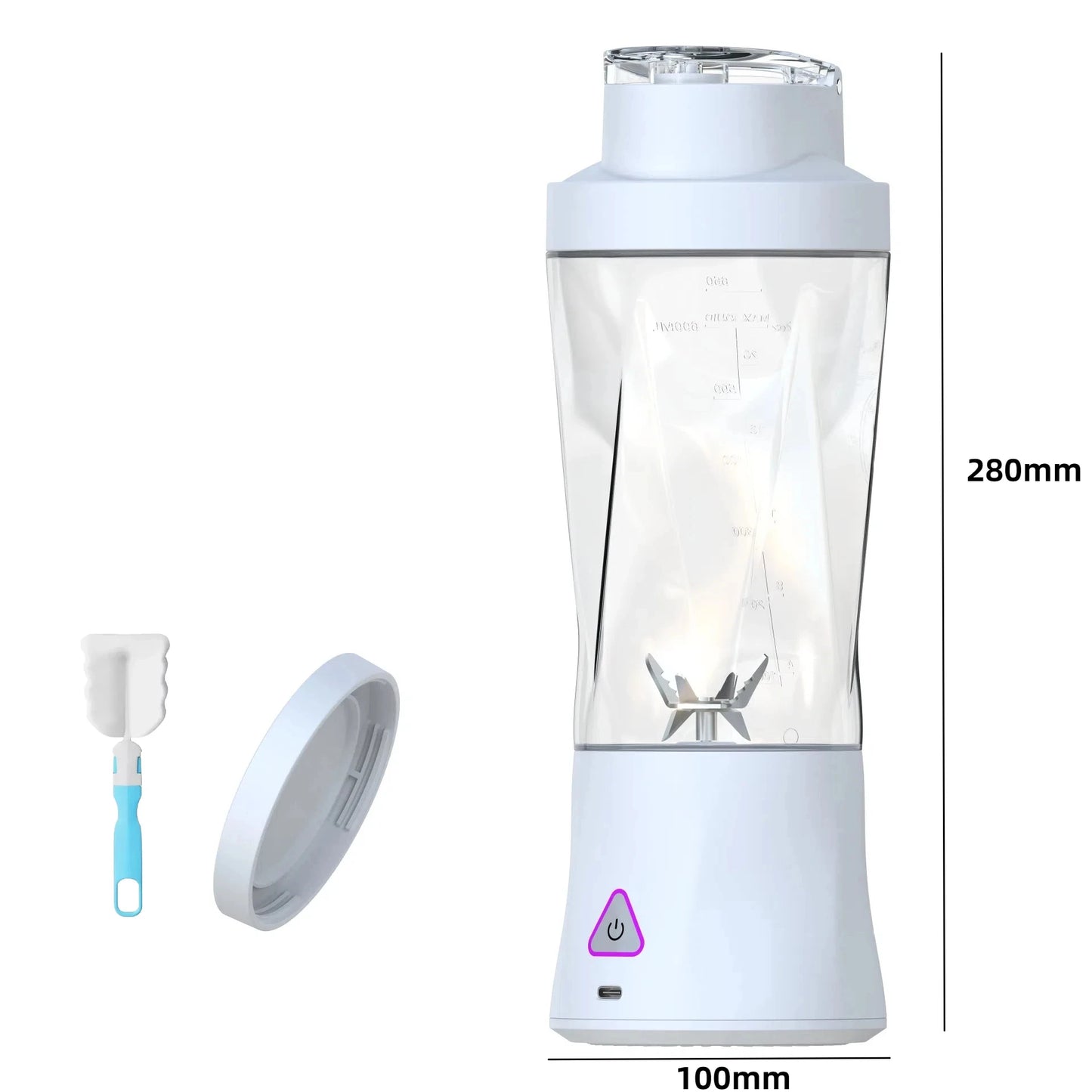 HOMEFISH 700ml Portable Blender USB Rechargeable Smoothie Mixer