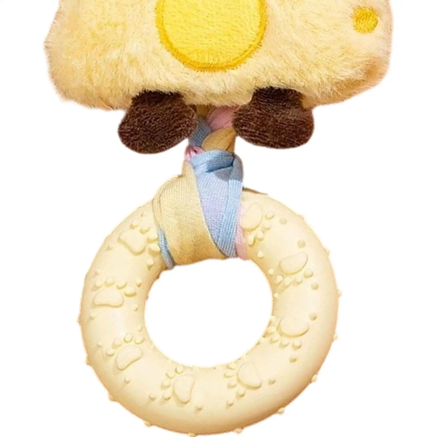 Squeaky Plush Dog Toy – Cheese Chew & Teething Toy for Dogs