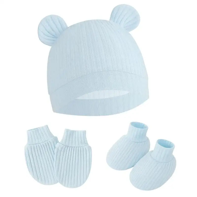 Newborn Baby Hat Mittens & Socks Set | Soft Cotton, 0–12M