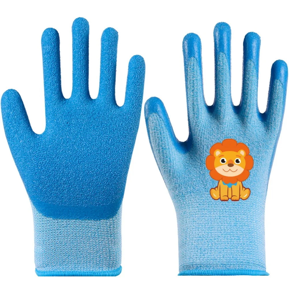Waterproof Kids Beach Gloves Non-Slip Cartoon Animal Pattern Children Protective Glove Breathable Wear Resistant Work Gloves Peaceful Pleasures Health and Wellness Blue 17cm-6.69in