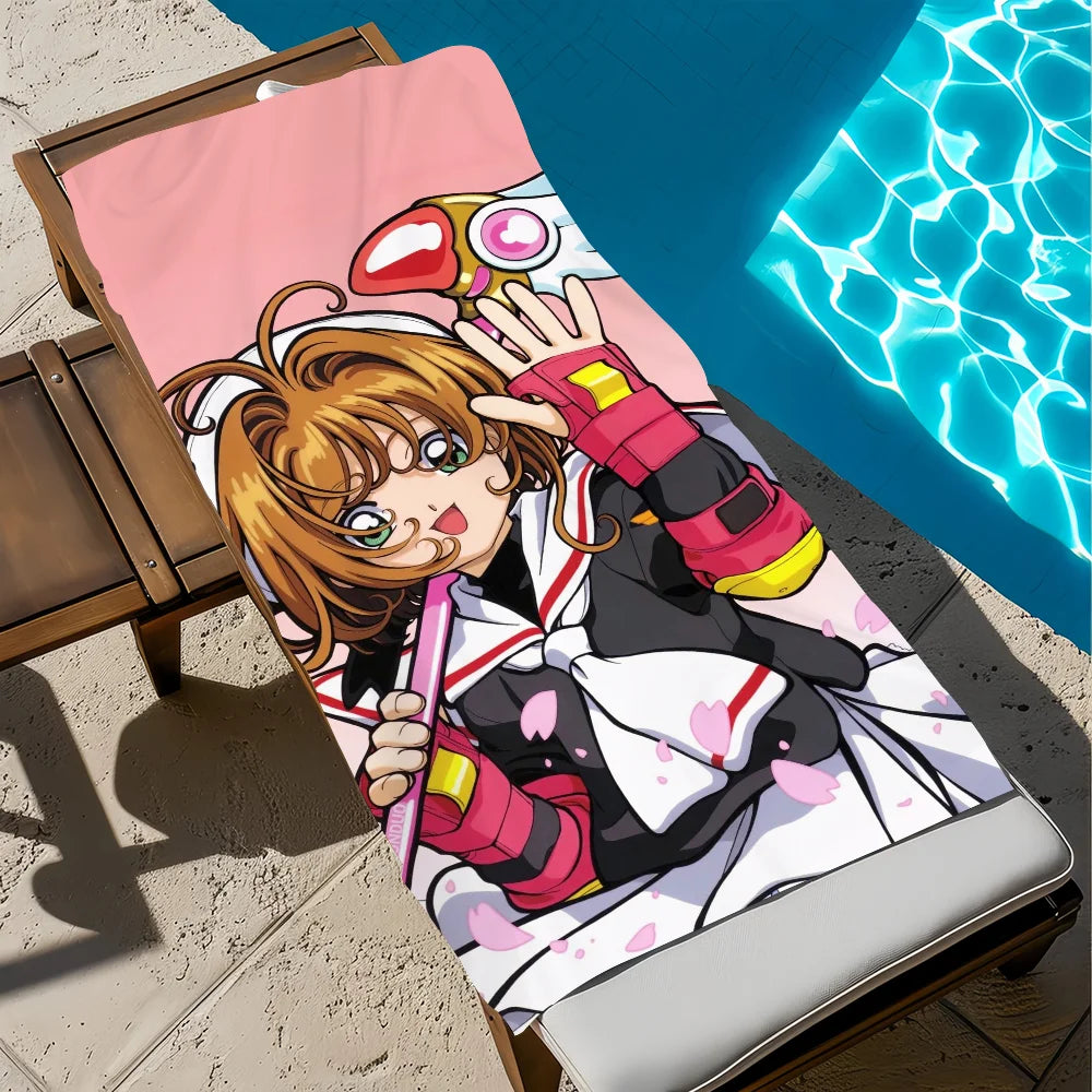 Card Captor Sakura Anime Quick-Dry Beach Towel | Soft & Absorbent Anime Beach Towel Peaceful Pleasures Health and Wellness z1 STJ40x70CM