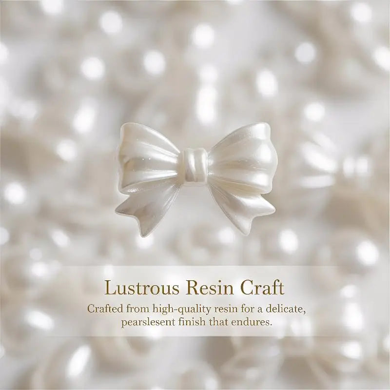 30PCS Pearlescent White Mini Resin Ribbon Bow Nail Art Decoration Bow Nail Charms Supplies For Manicure DIY Peaceful Pleasures Health and Wellness