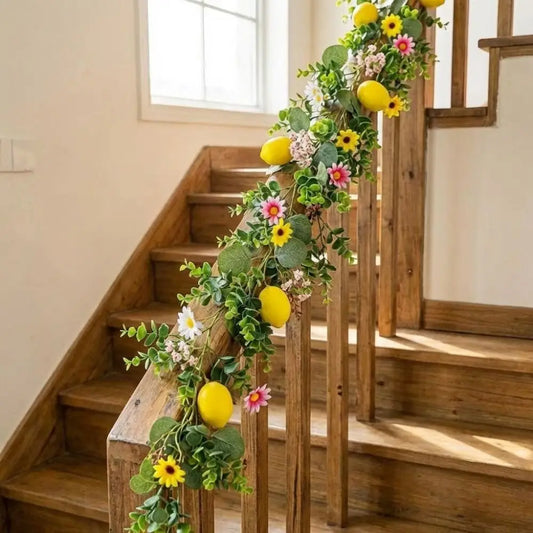 200cm Artificial Lemon Vine | Faux Silk Flower Branch Decor Artificial Flower Vine Peaceful Pleasures Health and Wellness