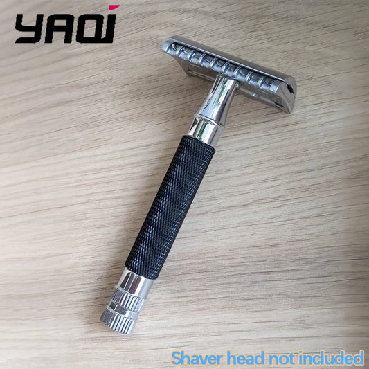 2026 Yaqi Men's Black Chrome Brass Safety Razor Handle 91mm Length Classic Wet Shaving Accessory Peaceful Pleasures Health and Wellness