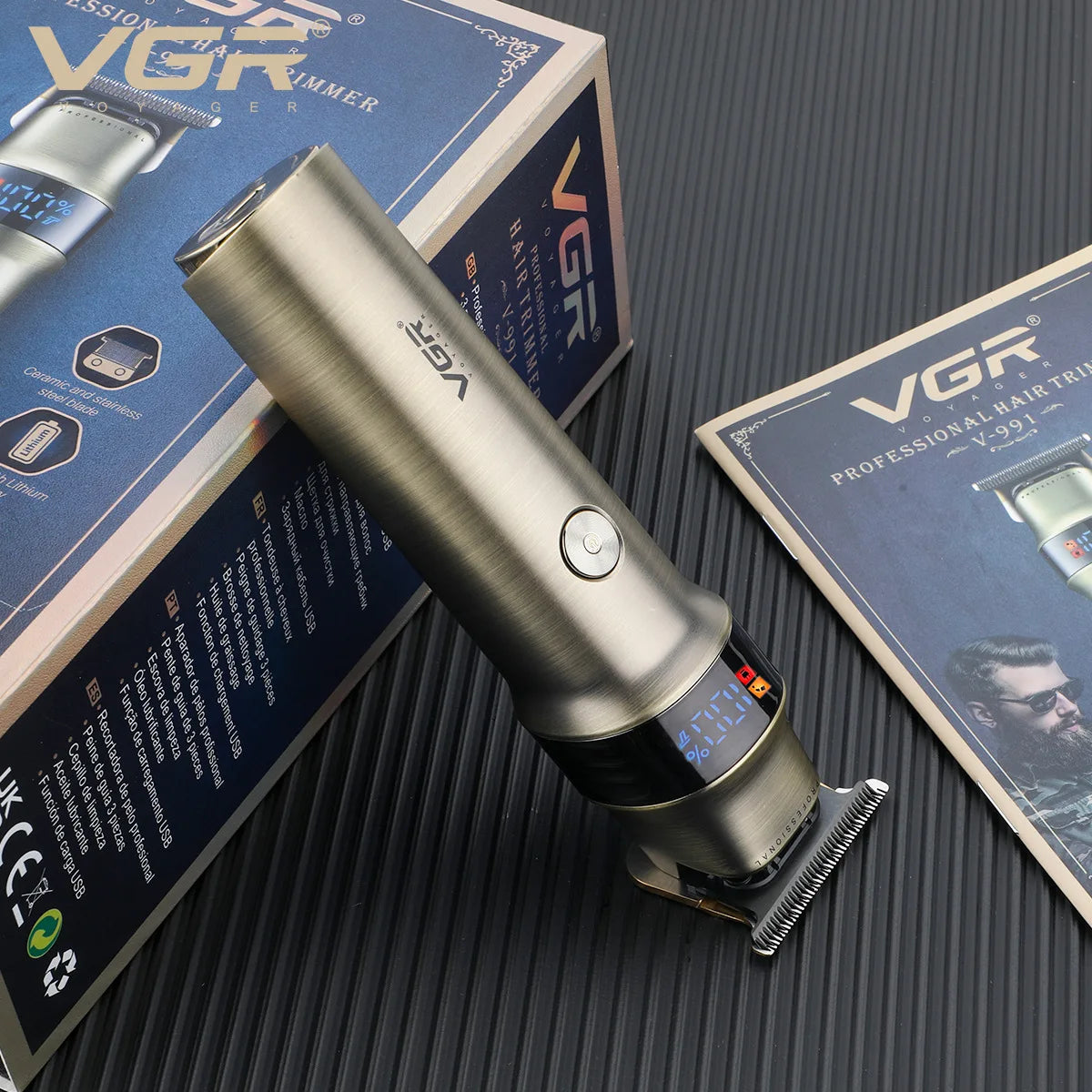 VGR 991 Hair Trimmer Professional Hair Clipper LED Rechargeable Clipper Barber Travel Lock Clipper Electric Trimmer for Men Peaceful Pleasures Health and Wellness