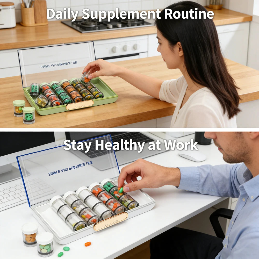 7-Day Pill Organizer | 21 Compartments, 3x Daily, BPA-Free Weekly Pill Organizer Peaceful Pleasures Health and Wellness