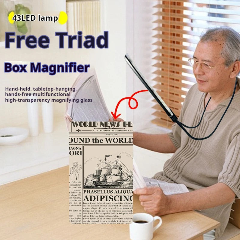Hanging Neck Magnifying Glass, Elderly Reading with Light Magnifying Glass, Finier Ultra-Thin Lens, Usb Charging Peaceful Pleasures Health and Wellness 4X