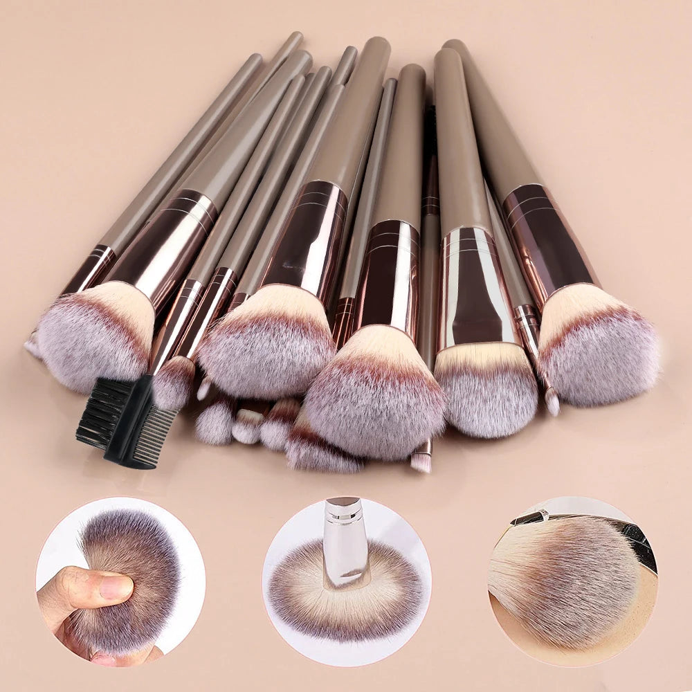 RUNTOIN 20pc Makeup Brush Set – Foundation, Blush & Eyeshadow Kit
