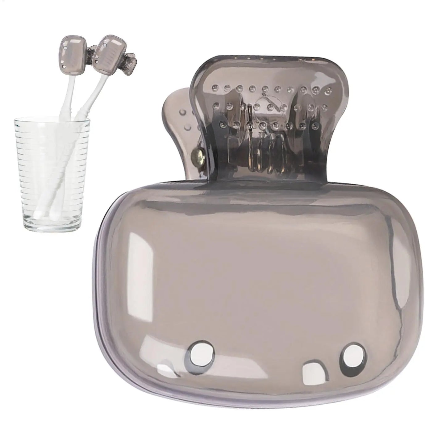 Clip-On Dustproof Toothbrush Cover Cap for Travel & Home