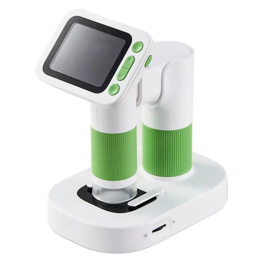 Microscope Children's Science Experiment Optical Portable Bacterial Viewing Gift Peaceful Pleasures Health and Wellness green