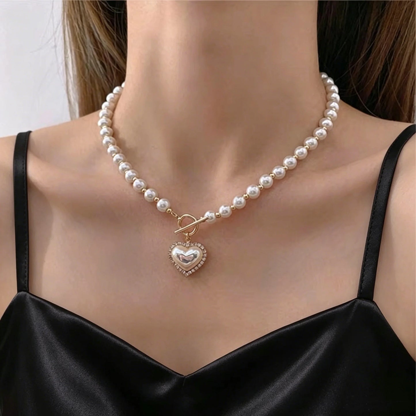 New Heart-shaped Pearl Necklace For Women Heart Pendant Necklaces Niche Chokers Necklace Accessories Luxury Jewelry Gifts Peaceful Pleasures Health and Wellness