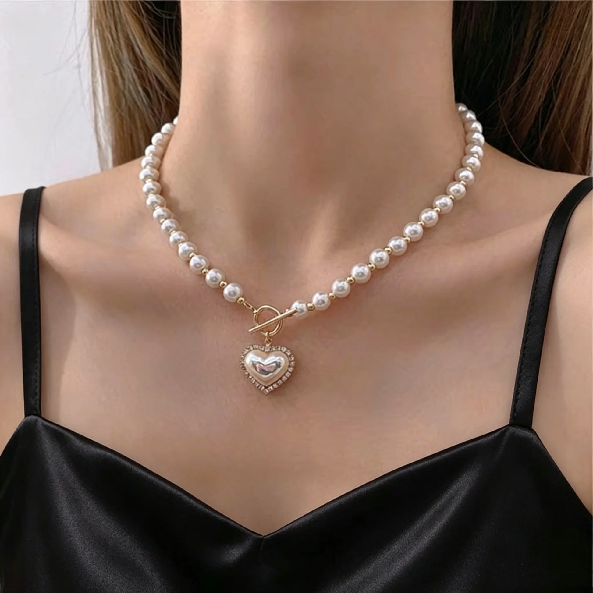 New Heart-shaped Pearl Necklace For Women Heart Pendant Necklaces Niche Chokers Necklace Accessories Luxury Jewelry Gifts Peaceful Pleasures Health and Wellness