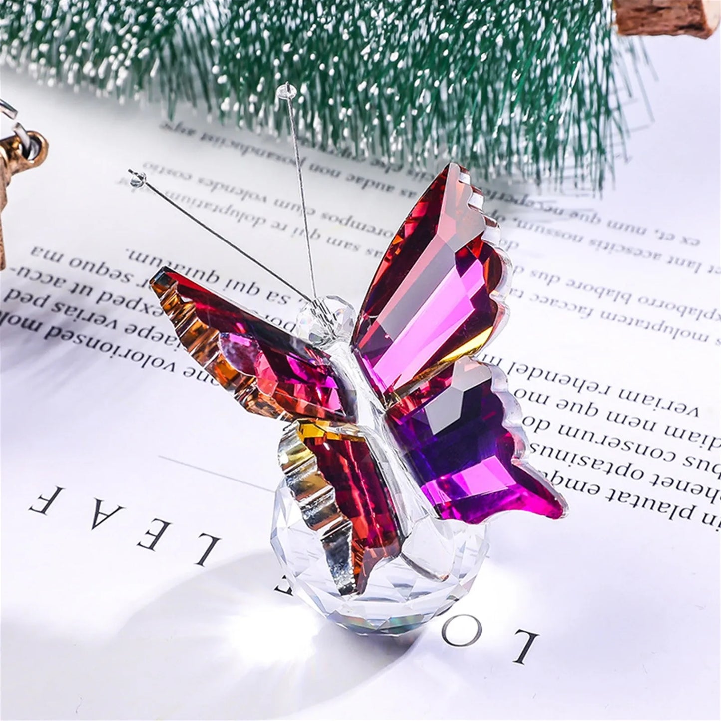 Crystal Butterfly Ornament – 3D Figurine Tabletop Home Decor