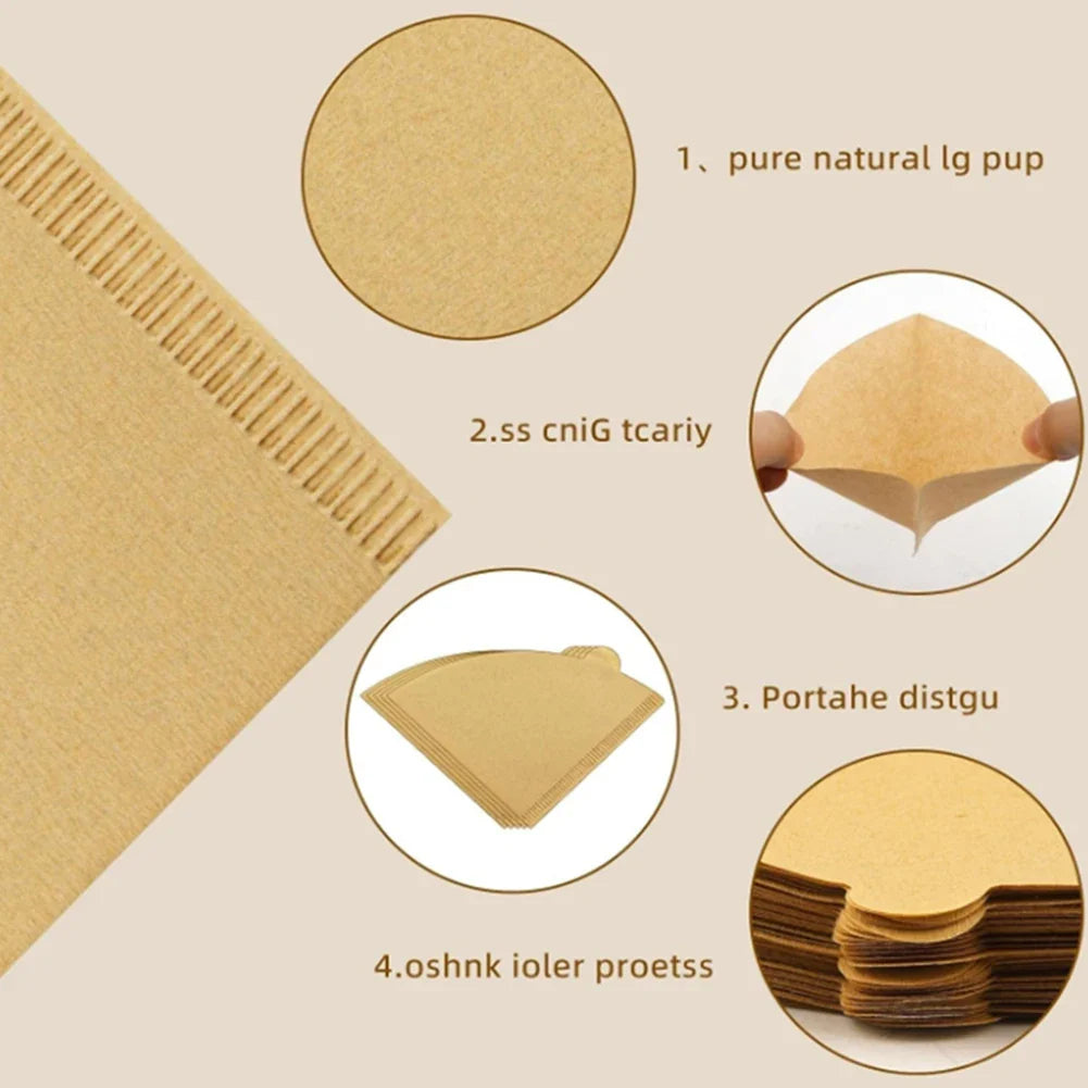 V-Shape Cone Coffee Filter Papers 50/100pcs – V01 & V02