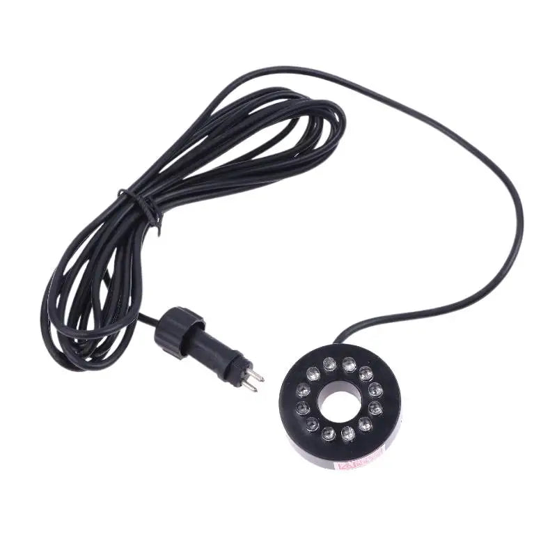 12V 12-LED Garden Pond Light Ring, DIY Waterproof Accessory for Underwater Submersible Fountain Pumps Craft Peaceful Pleasures Health and Wellness