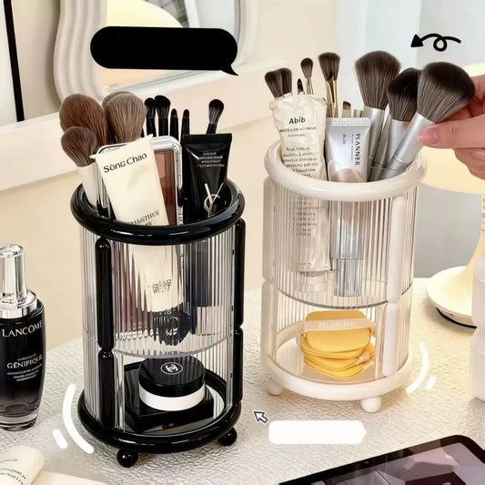 Transparent Plastic Storage Rack Light Luxury Minimalist Makeup Brush Storage Tube Round Square Pen Holder Storage Organizatio Peaceful Pleasures Health and Wellness