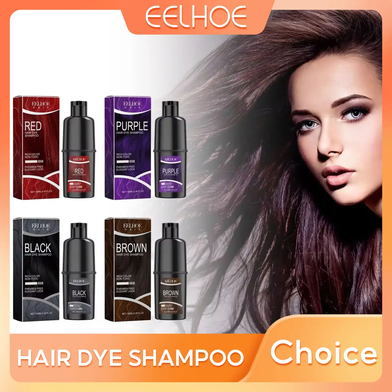 EELHOE Natural Hair Dye Shampoo | Gray & White Coverage, Herbal Formula, 100ml Peaceful Pleasures Health and Wellness