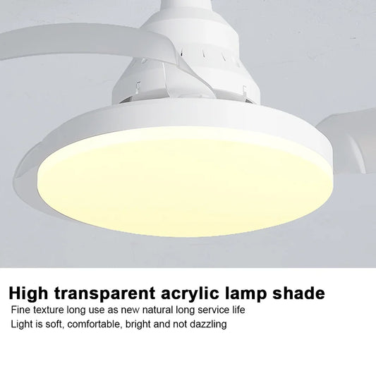 Portable Hanging Fan with LED Light 3 Gears Invisible Leaf Fan Electric Silent Ceiling Fan for Dining Room Bedroom Living Room Peaceful Pleasures Health and Wellness