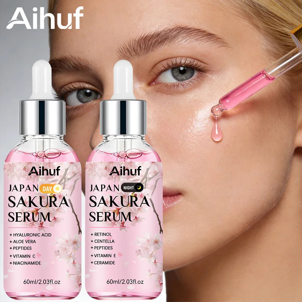 Sakura Day & Night Face Serum Set – Niacinamide & Vitamin C