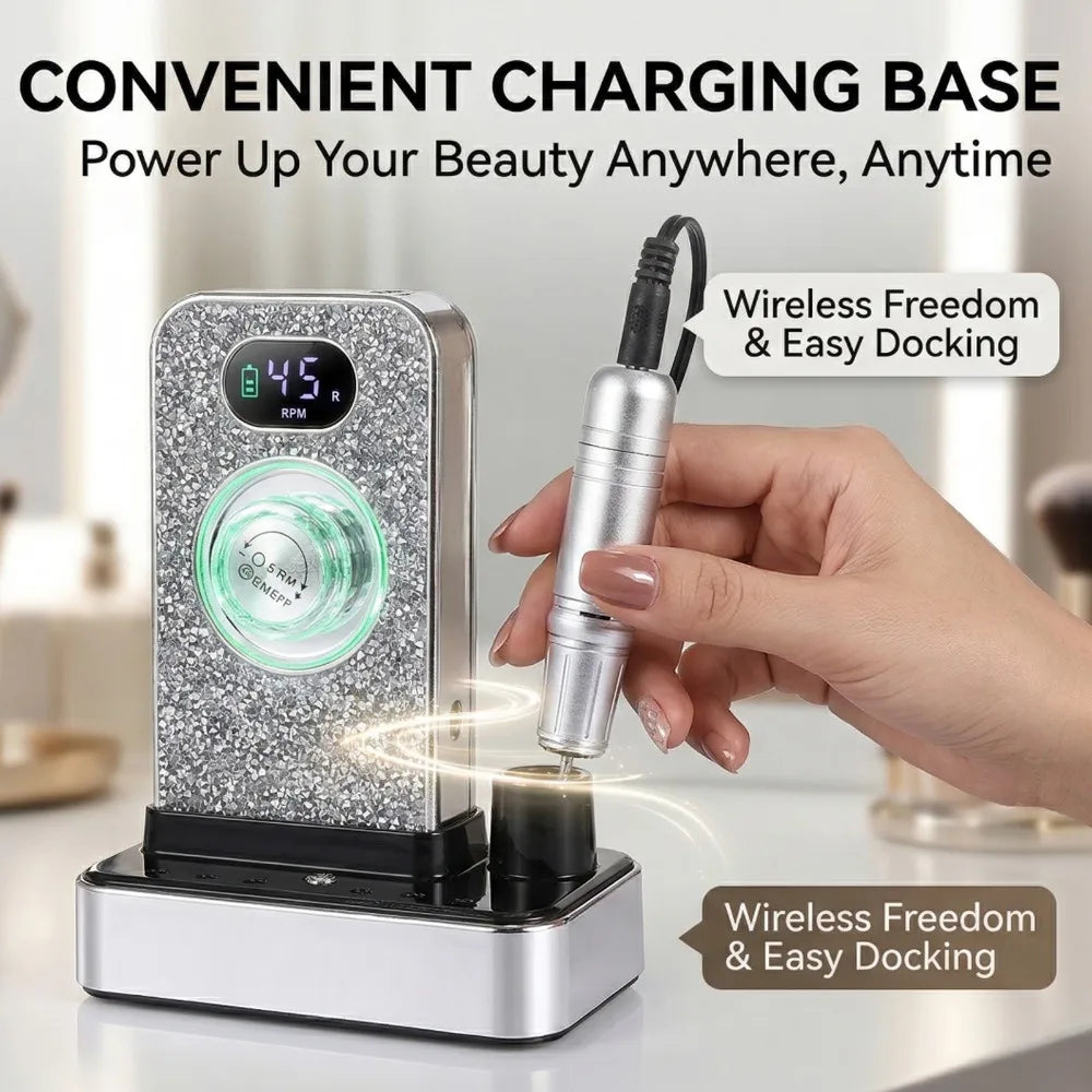 45000 RPM Professional Electric Nail Drill & Gel Polisher Machine