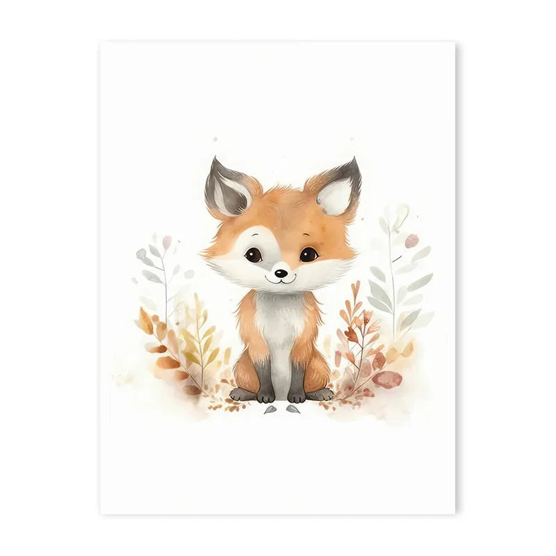 Cute Animal Canvas Wall Art for Kids Bedroom & Nursery