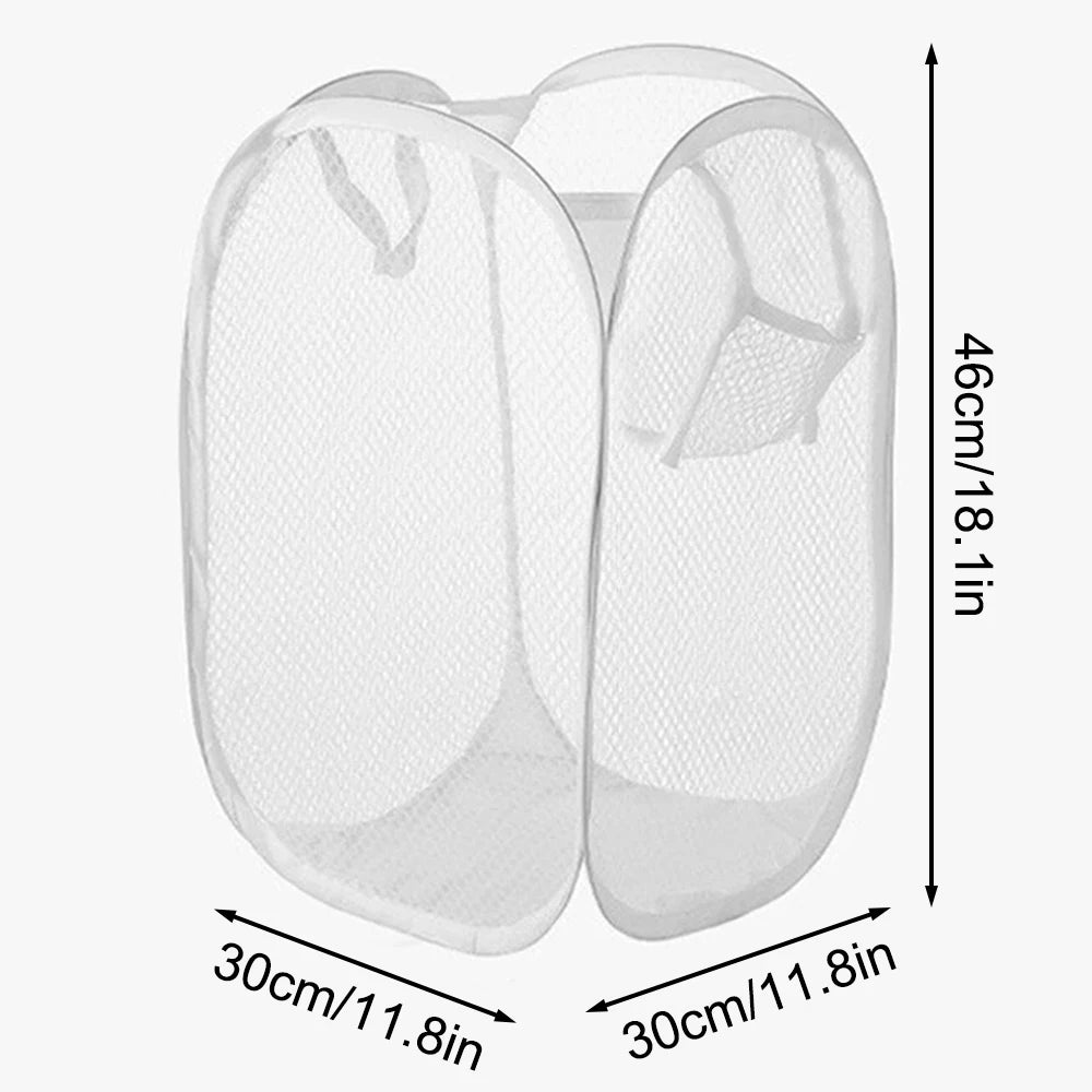 Mesh Foldable Dirty Clothes Basket, Monochrome Minimalist Dirty Clothes Basket, Household Bathroom Laundry Basket Peaceful Pleasures Health and Wellness